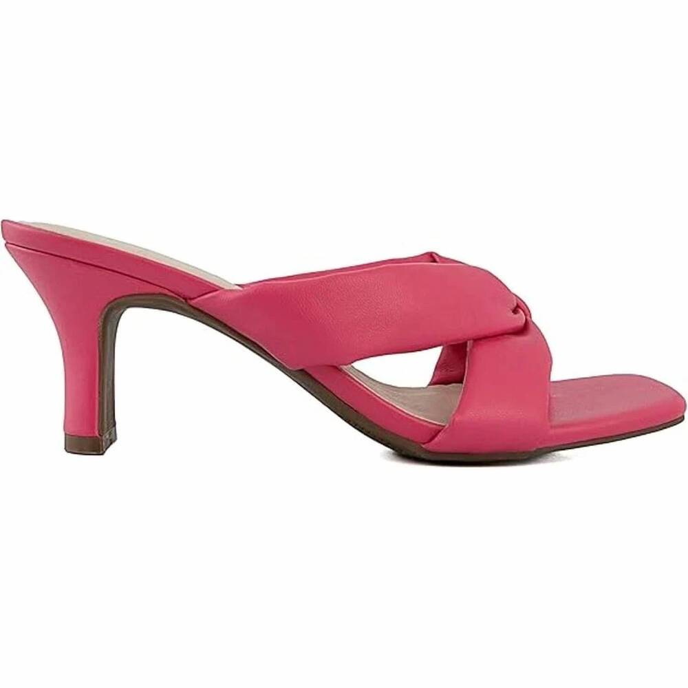 NEW LONDON FOG women's slide on louelle dress sandals in hot pink